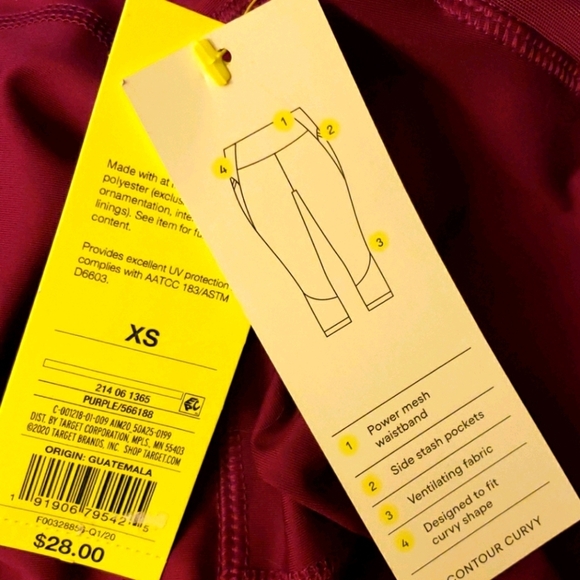 All in Motion Purple Contour Curvy Capri Leggings Size XS - Picture 6 of 7